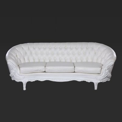 Image of Cielo Blanco White Victorian Style Sofa